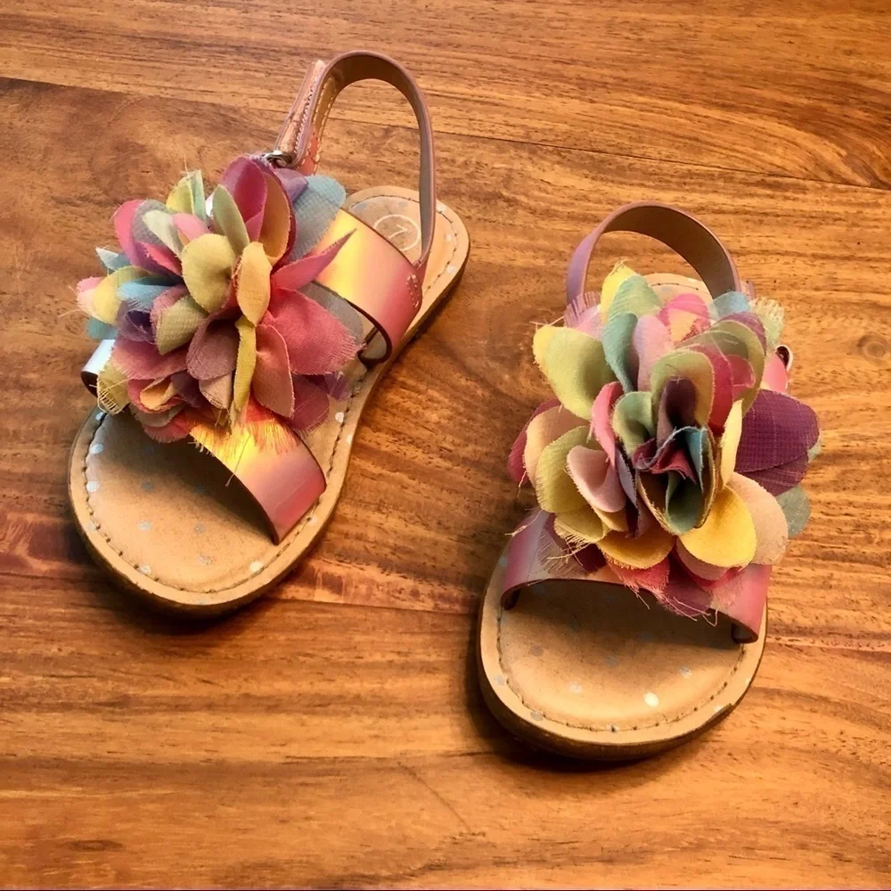 Cat & Jack Rainbow Flower Sandals